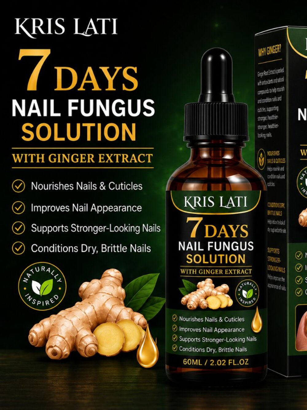7 Days Nail Fungus Solution with Ginger Extract – 2.02 Fl Oz